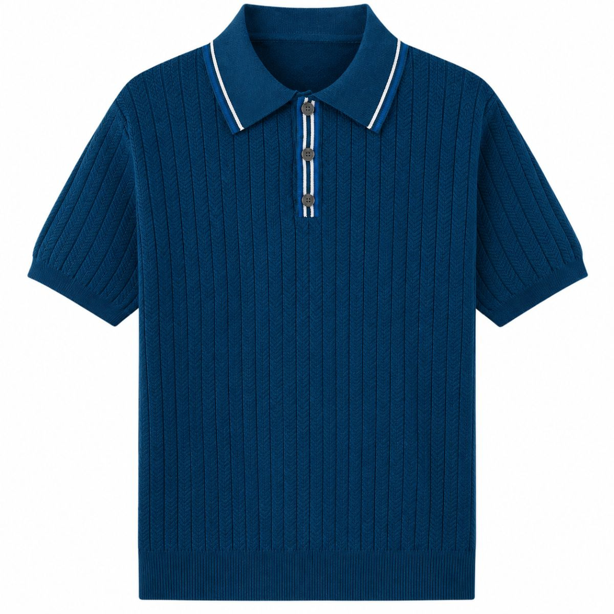 Ashford Geripptes Strick-Poloshirt