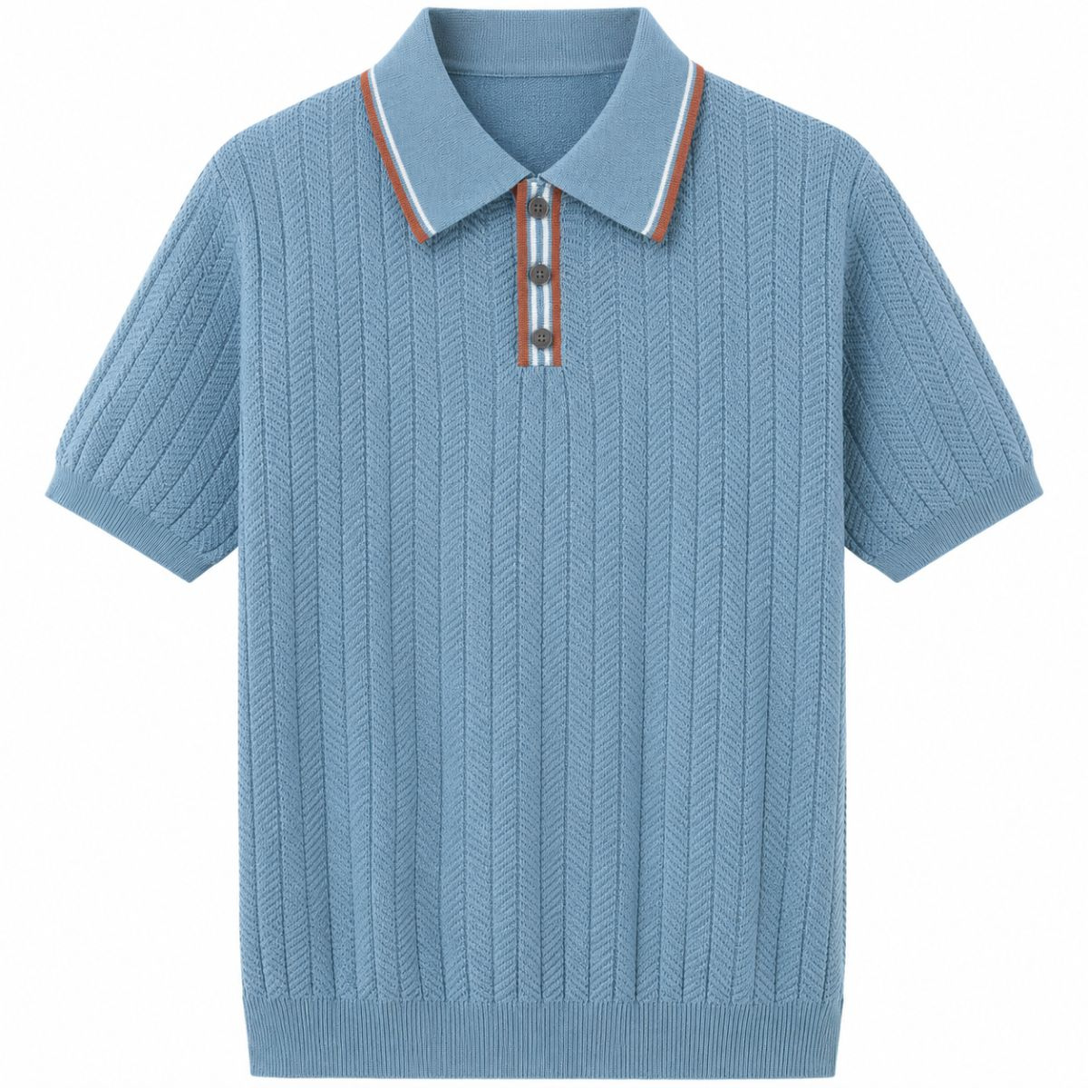 Ashford Geripptes Strick-Poloshirt