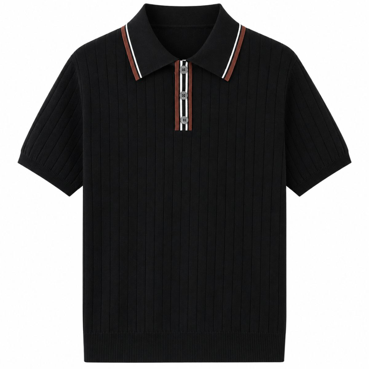 Ashford Geripptes Strick-Poloshirt